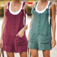 summer harajuku pocket button loose cropped jumpsuit short overalls for women sexy 2 piece outfits casual simple vintage rompers