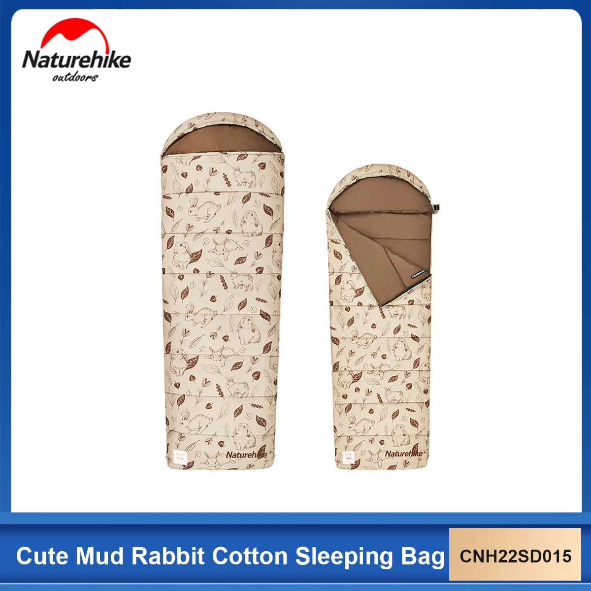 

Naturehike Cute Mud Rabbit Cotton Sleeping Bag CNH22SD015 Envelope Type Outdoor Portable Ultralight Spliceable Skin-friendly Mat