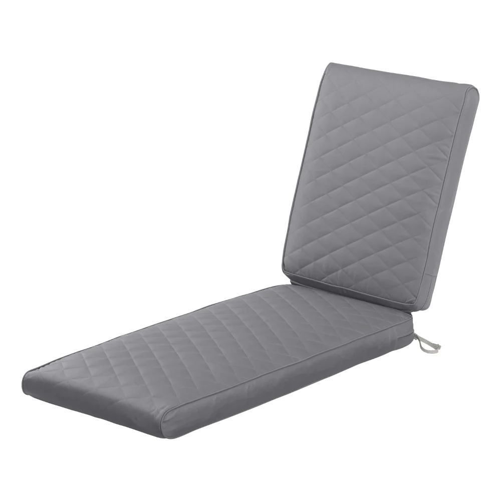 

Classic Accessories Montlake FadeSafe Water-Resistant Patio Chaise Quilted Cushion, 72 x 21 x 3 inch, Grey