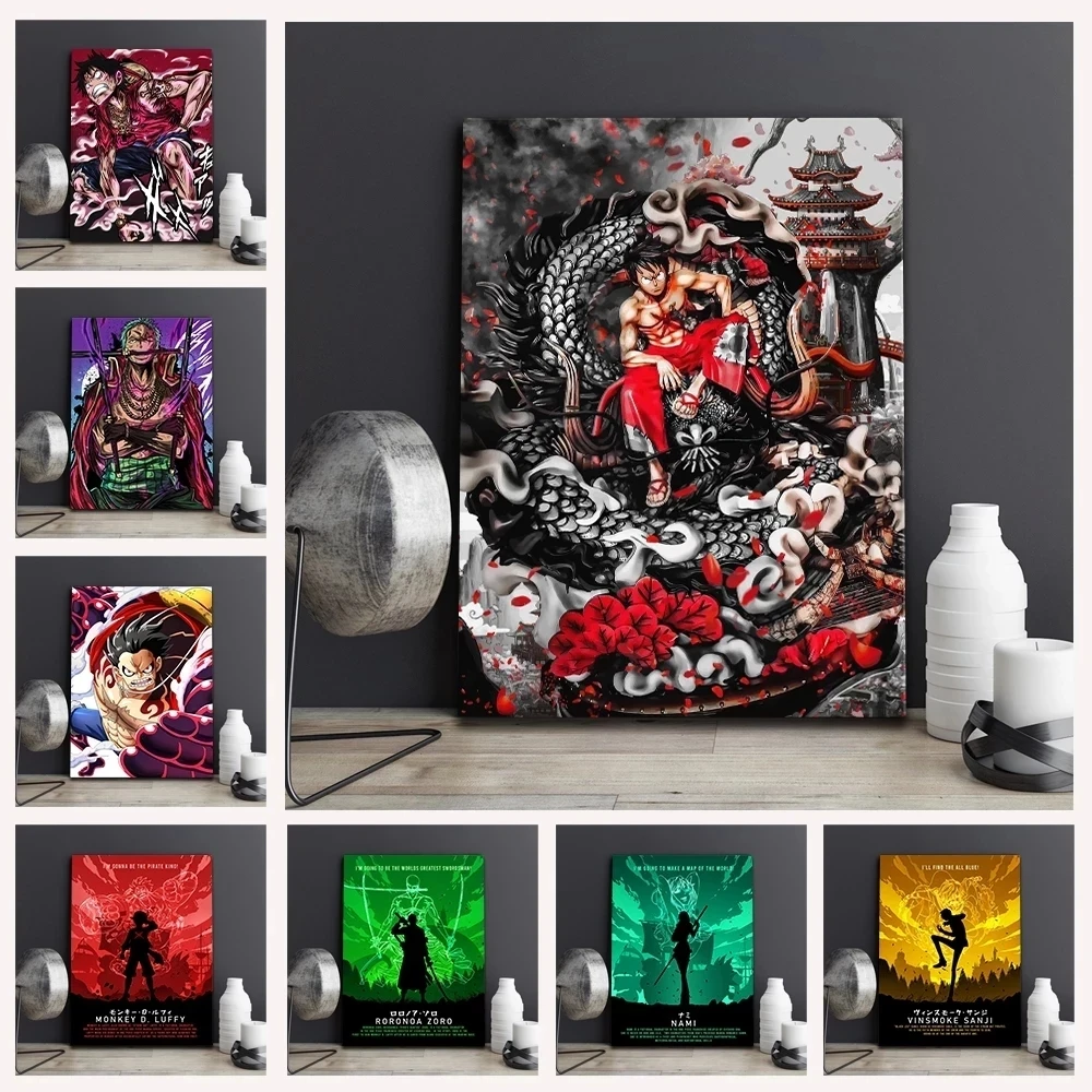 

Домашний декор холст цельный рисунок Обезьяна D. Luffy постер рисунок ророноа Зоро настенные художественные принты рождественские подарки вы...