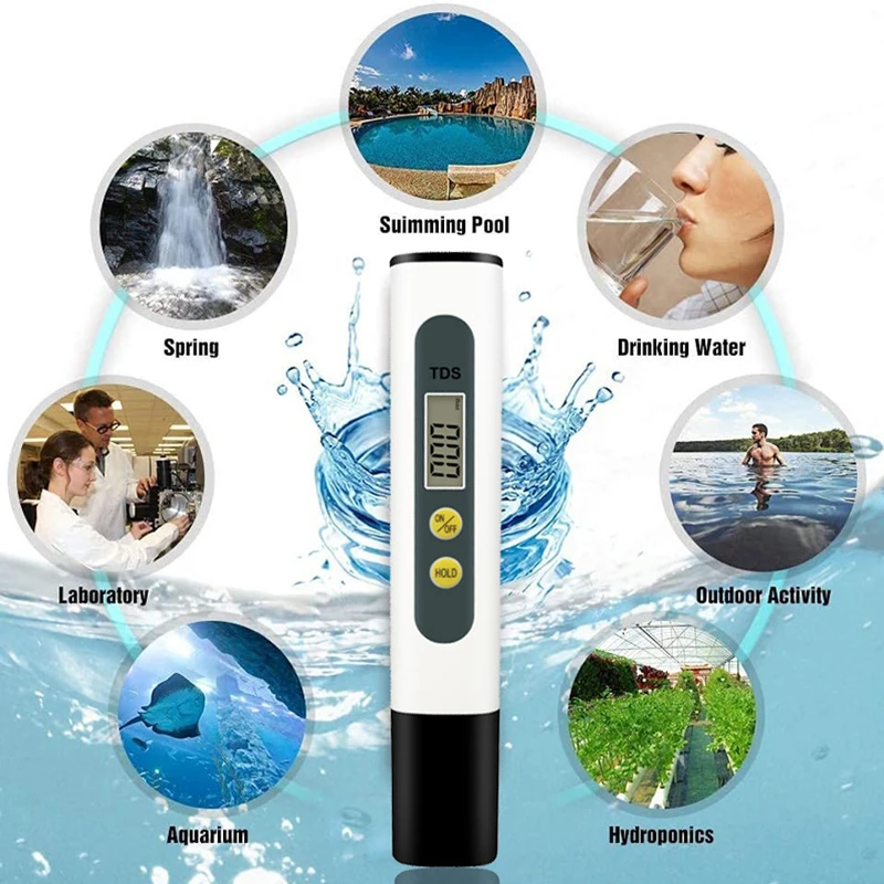 

Handheld Portable TDS Water Quality Tester Pen Digital Water Meter Filter Measuring Quality Purity Tester for Aquarium Pool