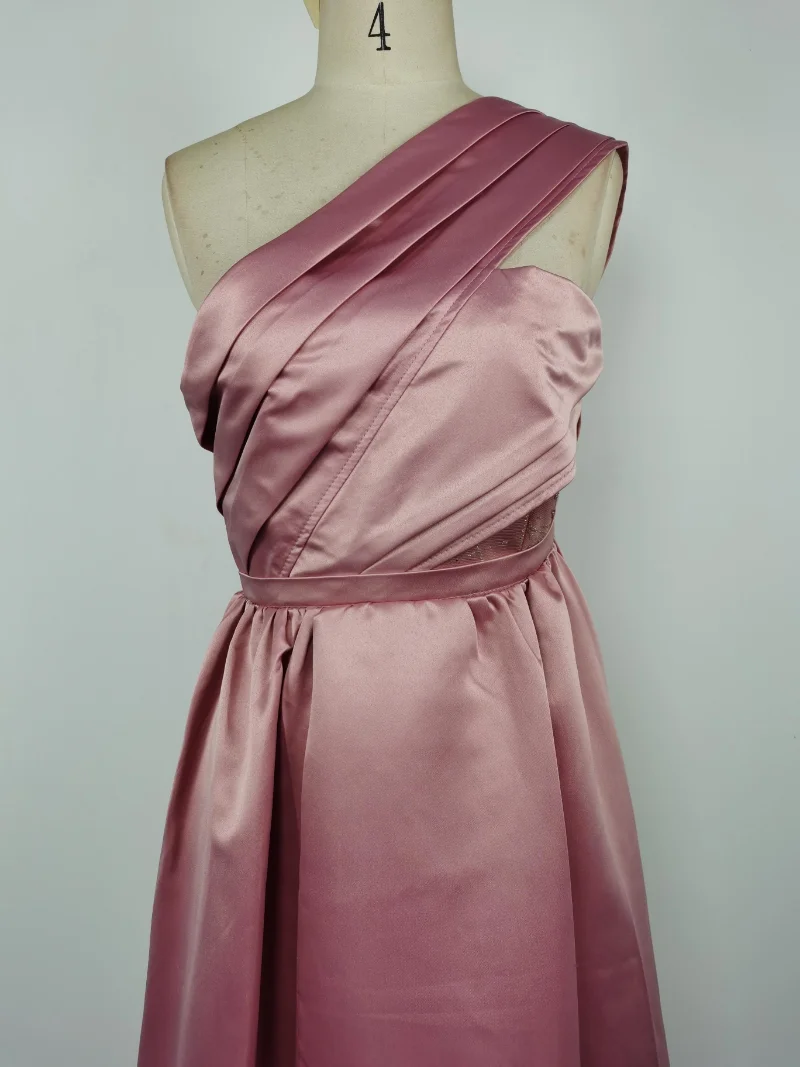 Sexy Prom Dress for Women Vintage Split Slanted Shoulder Long Skirt A-line Vestidos Evening Party Clothing Woman Solid Dresses