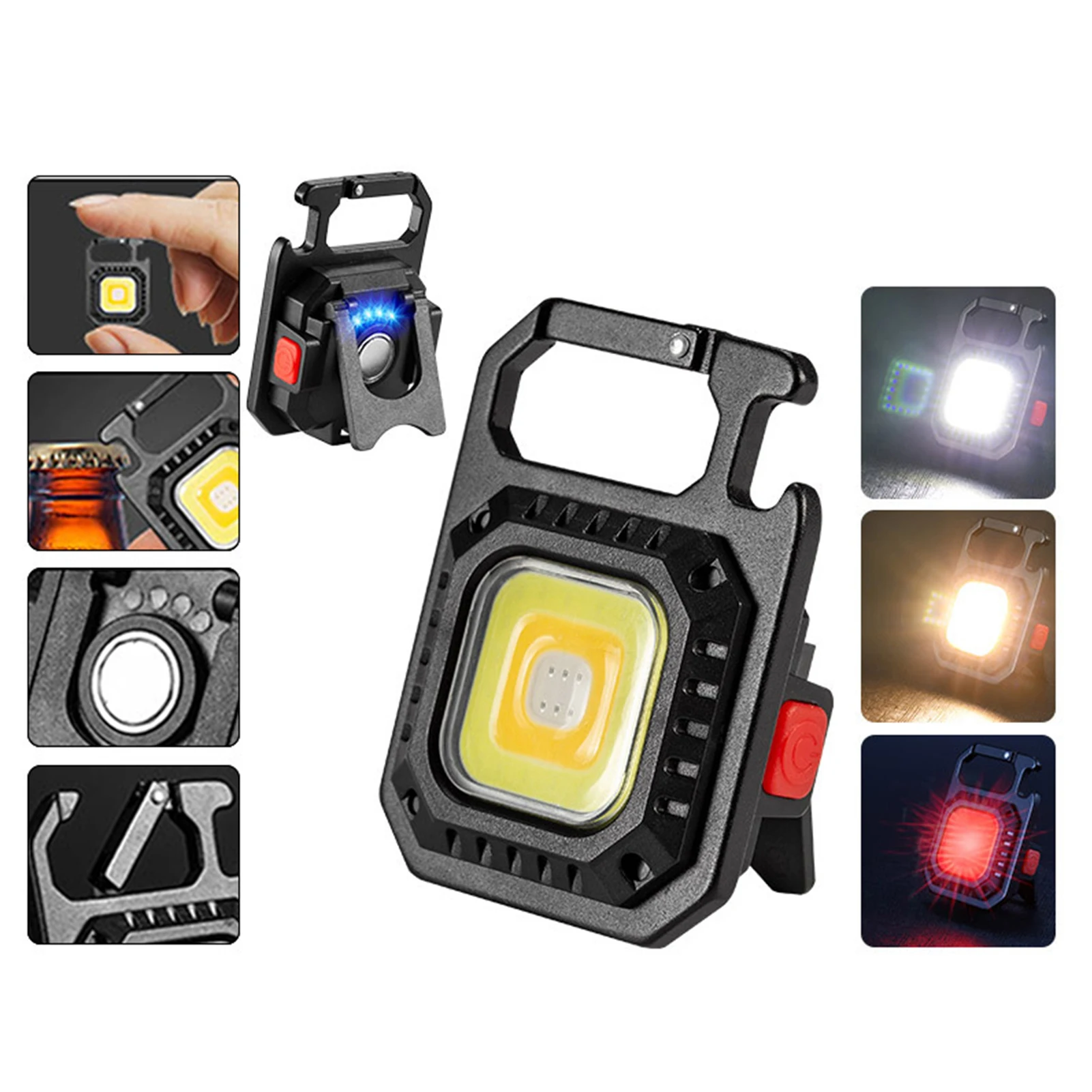 

Mini Flashlight COBs Keychain Flashlights 500 High Lumens Bright Flashlights 7 Light Modes Work Light Flashlight