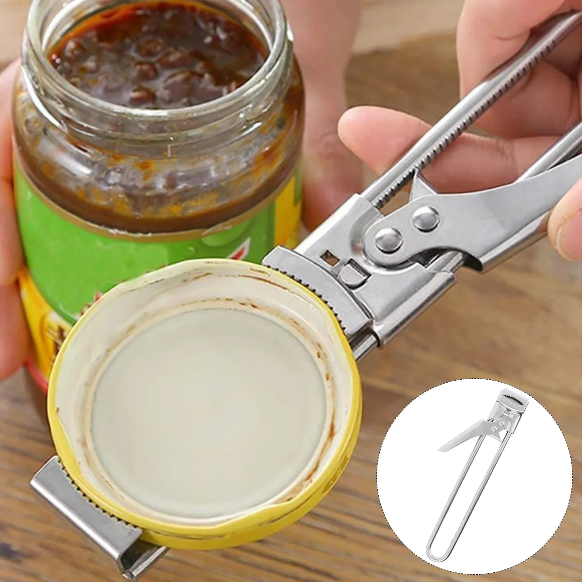 

Jar Opener Adjustable Manual Bottle Opener Stainless Steel Can Opener Labor Saving Portable Home Can Lid Removal Tool Gadget