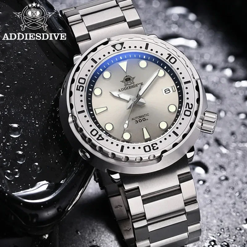 Фото ADDIESDIVE Classic Tuna NH35 Мужские механические часы с сапфировым стеклом, из нержавеющей стали, роскошные автоматические мужские наручные часы reloj hombre №1