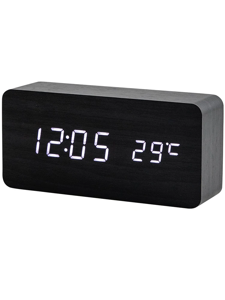 

Led Digital Alarm Clock Wake Up Light Rechargeable Nixie Lamp Modern Bedside Multi Function Despertador Electronic Gadgets E6