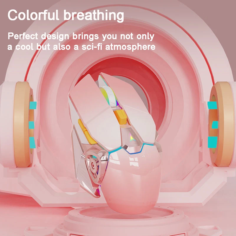 Мышь компьютерная беспроводная Бесшумная 2 4 г с подсветкой