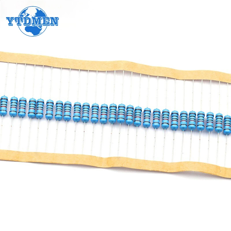 

20pcs/lot 1W Metal Film Resistor 1% 1R~1M Power Resistance 1 1.5 2.2 10 100 120 150 220 270 330 470 1K 2.2K 4.7K 10K 100K Ohm