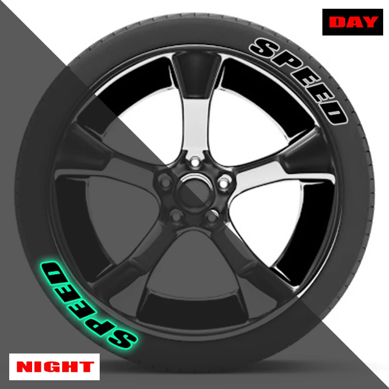 

2.7 cm Car Wheel Stickers Fluorescent Tire Decor Lettering Kit Stickers SPEED Outline Alphabet Stickers Fit Motorcycle Car