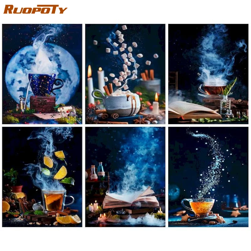 

Краска по номерам RUOPOTY для взрослых, ручная роспись, в современном европейском стиле, домашний декор, рисование по номерам, ландшафтный пода...