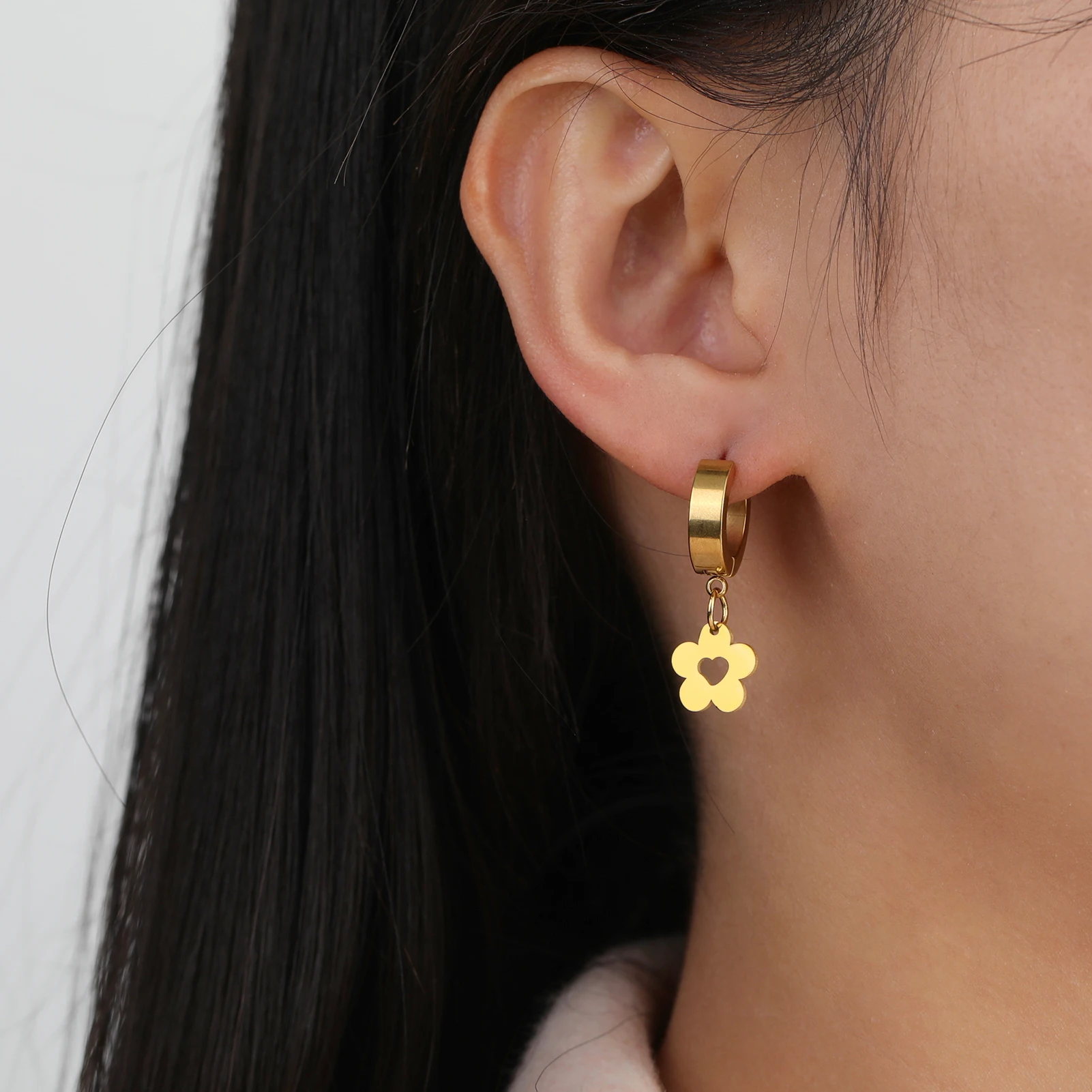 Cazador Золотой Цвет Цветок Сакура Кулон Серьги Для Женщин Девочек Ювелирные