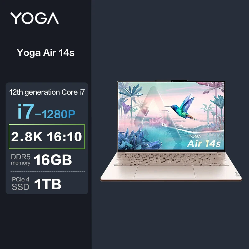 

Новый ноутбук Lenovo YOGA 16G 1T Air14s Intel Core i7-1280P 14 дюймов 2,8 K сенсорный экран 90 Гц OLED экран ноутбук компьютер