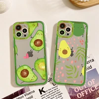 cute cartoon fruit avocado phone case for iphone 11 12 13 mini pro max 14 pro max case shell