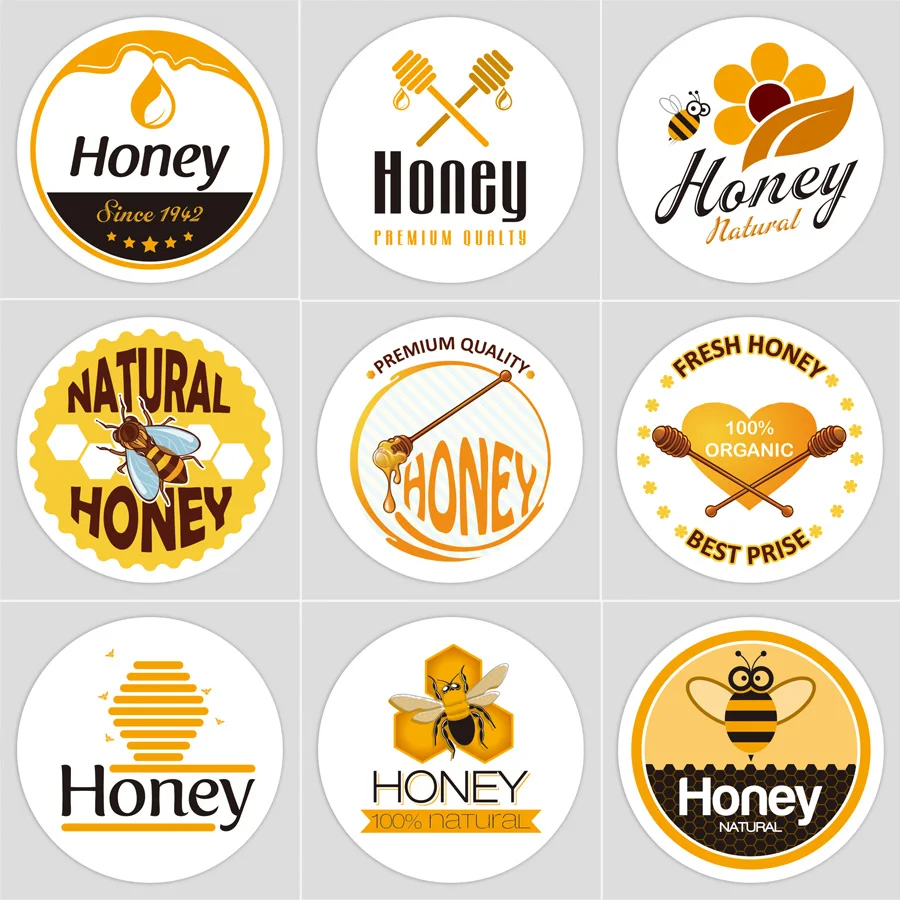

Пользовательская наклейка для крышки сотового горшка s Bee Sweet Honey, круглая наклейка, наклейки, украшения для вечеринки, подарка, белая бумага, ...