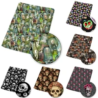 polyester cotton fabric horror doll skull printed cloth sheets for sewing by the meter dress making diy craft 45145cm 1pc