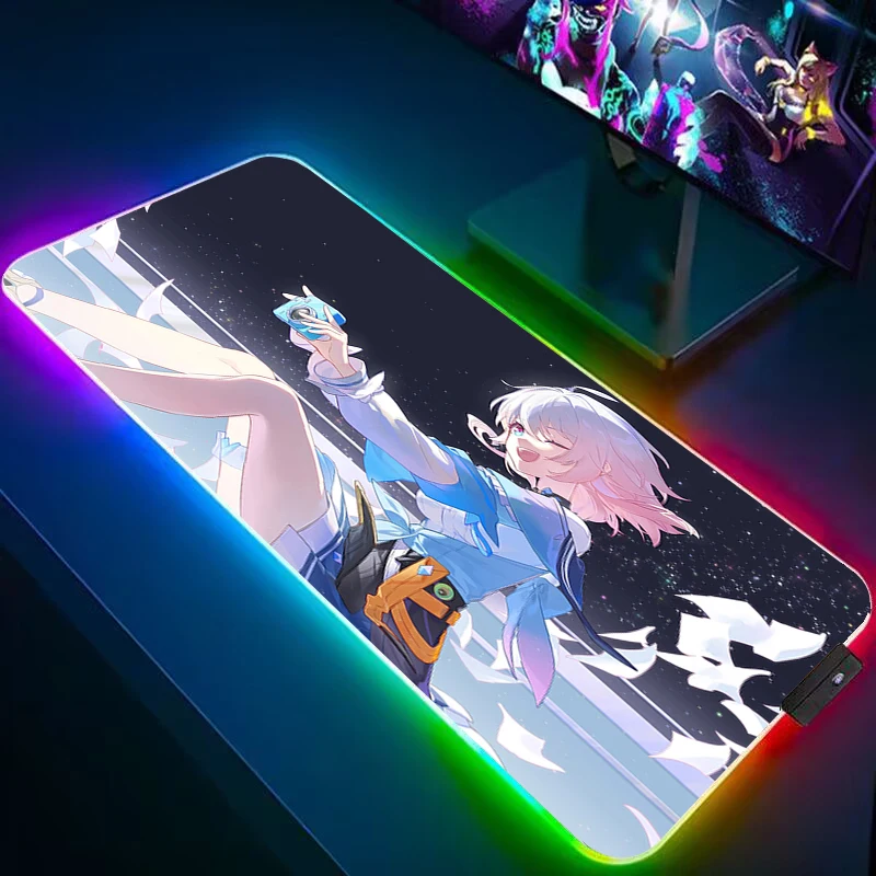 

Large Mouse Pad Gamer Honkai Star Rail Desk Table Mat Keyboard Gaming Setup Led Mousepad Computer Offices Laptop Accessories