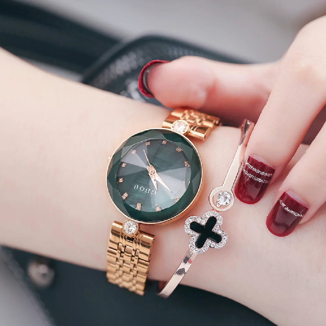 

2023 Fashion Guou Women Casual Colorful Stainless Steel Ladies Gift Watch Luxury Exquisite Clocks Reloj Mujer Relogio Feminino