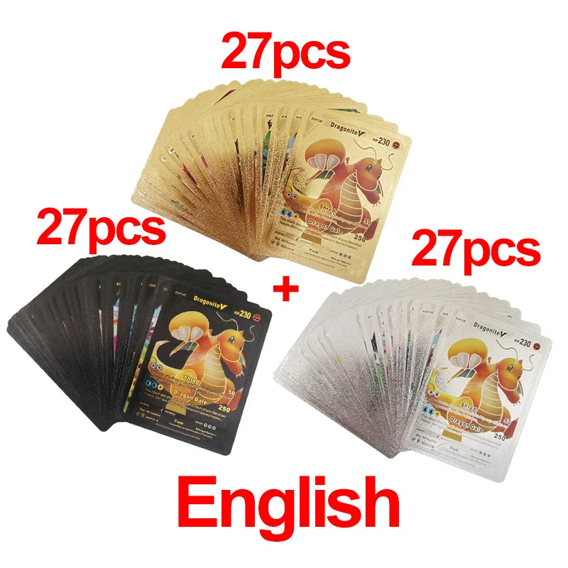 Покемон Золотая карточка в упаковке черный GX Серебряный шарнирный букв немецкий