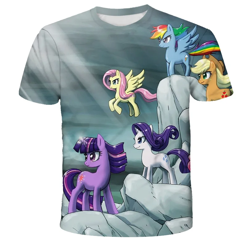 

3D Unicorn Print T Shirt Cartoon Short Sleeve Children T-Shirts Summer Kids Girls Tops Unicorn Cute Clothes BABY GIFT 4t-14t