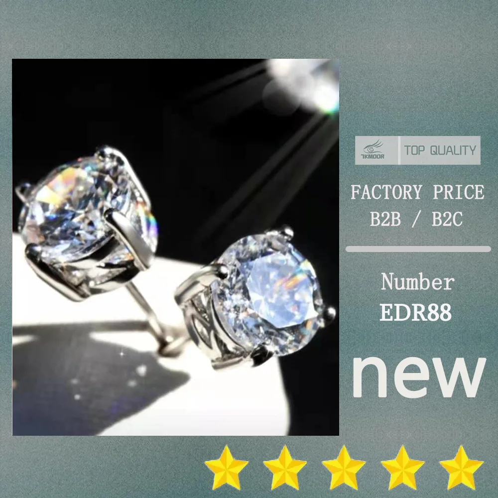 

Fashion Cartilage Earrings For Men Womenunisex Silver color plated Jewelry Simple Six Claw Inlay White Luxury Crystal Wholesale