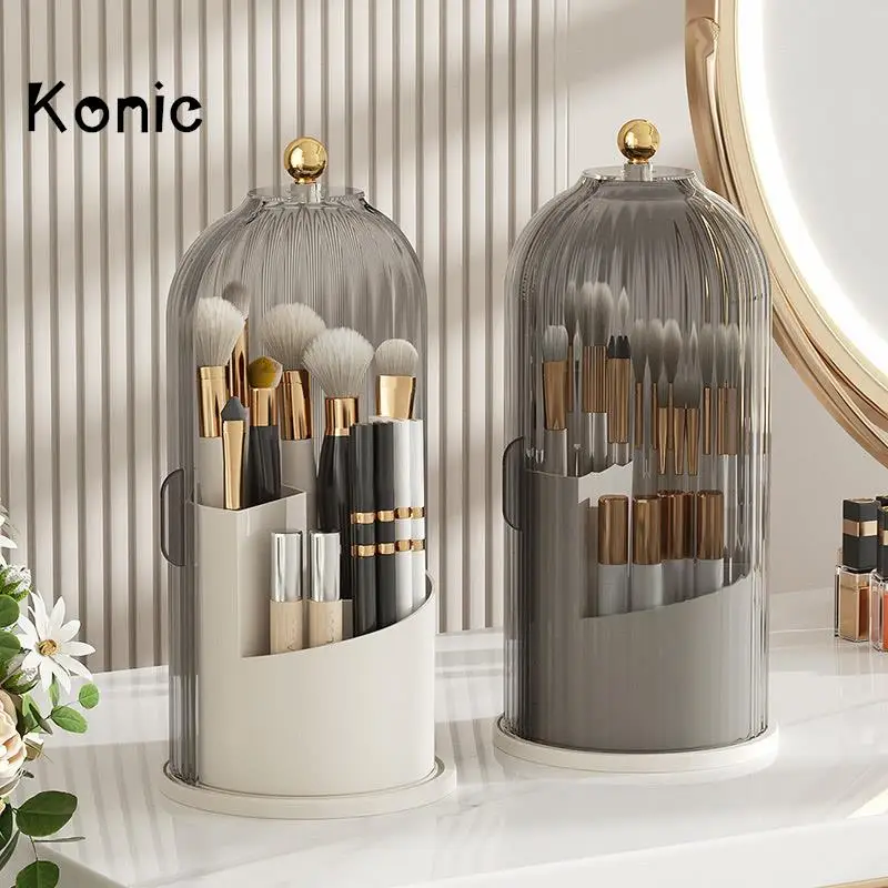 

Konic 360 ° вращающийся ящик для хранения Jwelry портативный Настольный держатель для кистей для макияжа 2023 Роскошный домашний декор