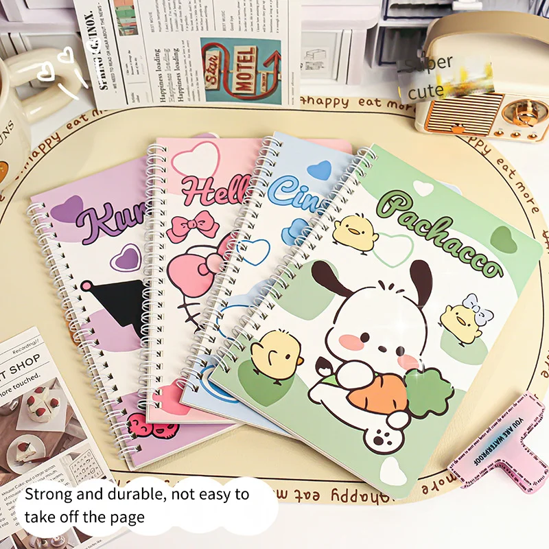 Блокнот Sanrio Kuromi Hello Kitty Cinnamoroll милые блокноты в стиле аниме A5 блокнот с катушкой