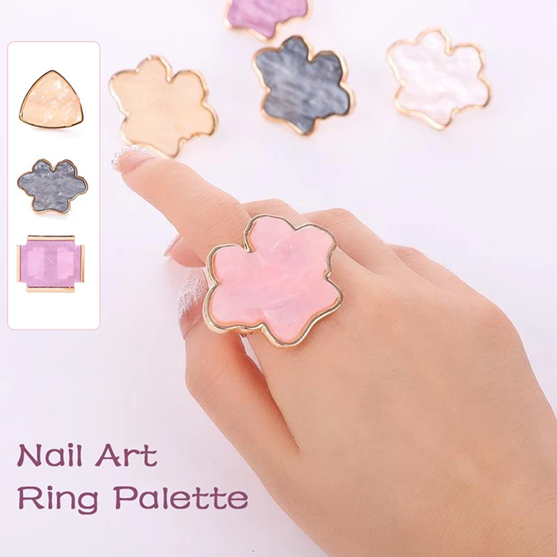 1Pc Resin Stone Nail Art Ring Palette Finger Ring Plate Acrylic UV Gel Polish Display Rack False Nails Tip Manicure Tool Маникюр