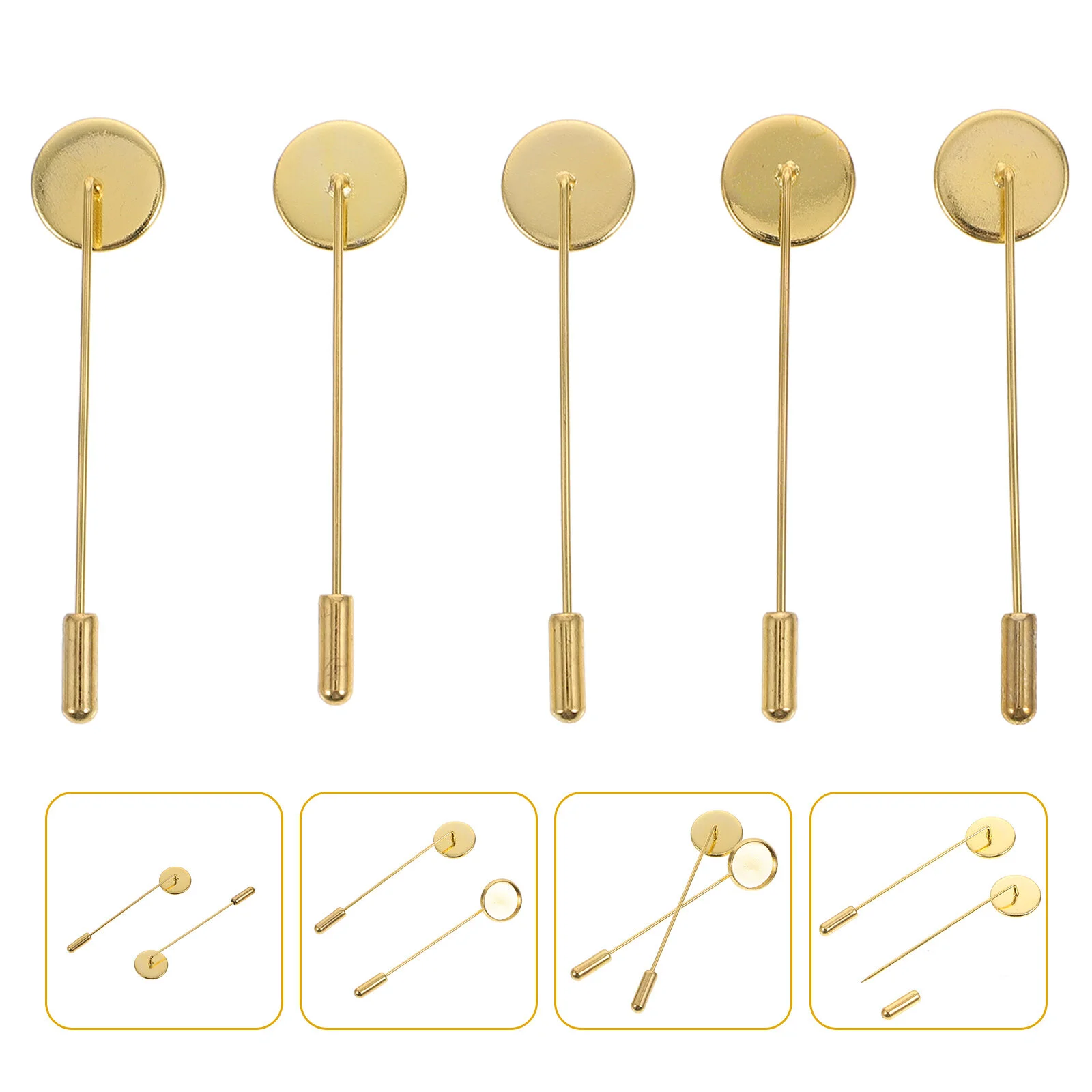 

CD Lapel Pin Stick Breastpin Round Tray Sticks DIY Costume Jewelry Accessories Blank Brooch