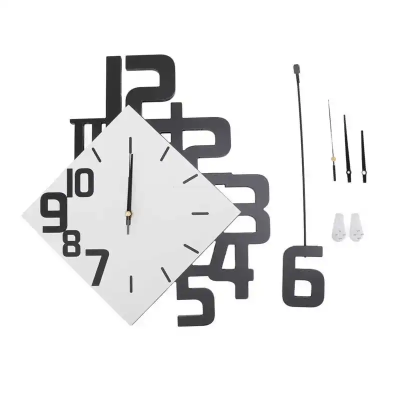 

Modern Design Wall Clocks Frameless Pendulum Number Decoration DIY Assembly Wall Clocks with Silent Movement Wall Clock for Home