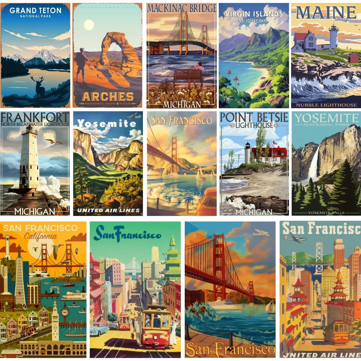 Забавная Ландшафтная иллюстрация металлический жестяной знак подходящий для _y