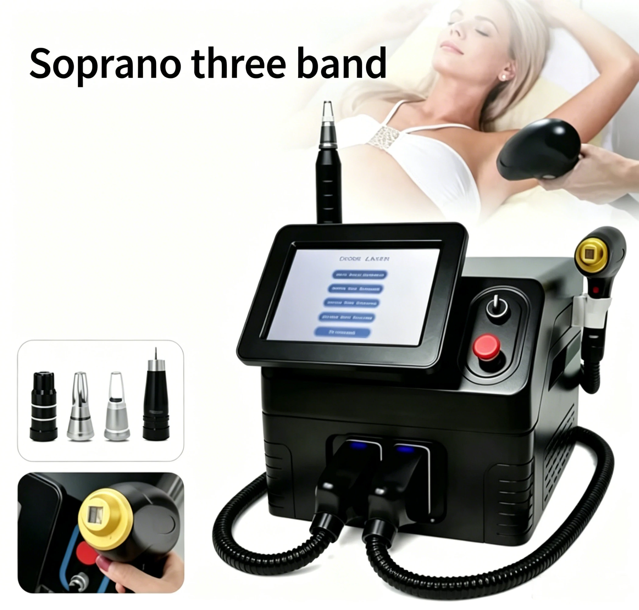 Фото Мощный настольный косметологический аппарат Soprano Three Band 810: многофункциональное комплексное устройство для салонов красоты №2