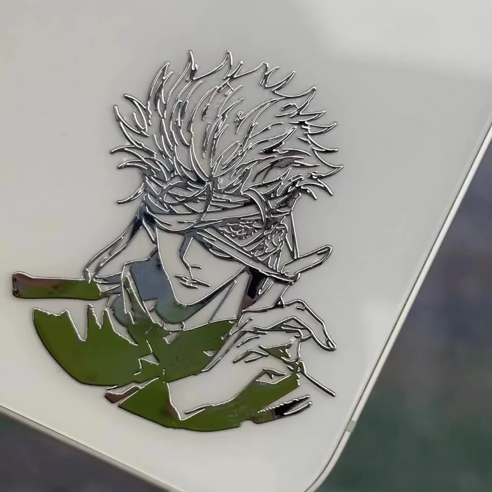 Фото Jujutsu Kaisen аниме периферийные устройства Satoru Gojo мультфильм металлическая наклейка компьютер сотовый телефон чемодан украшения друг фестивали подарок №5