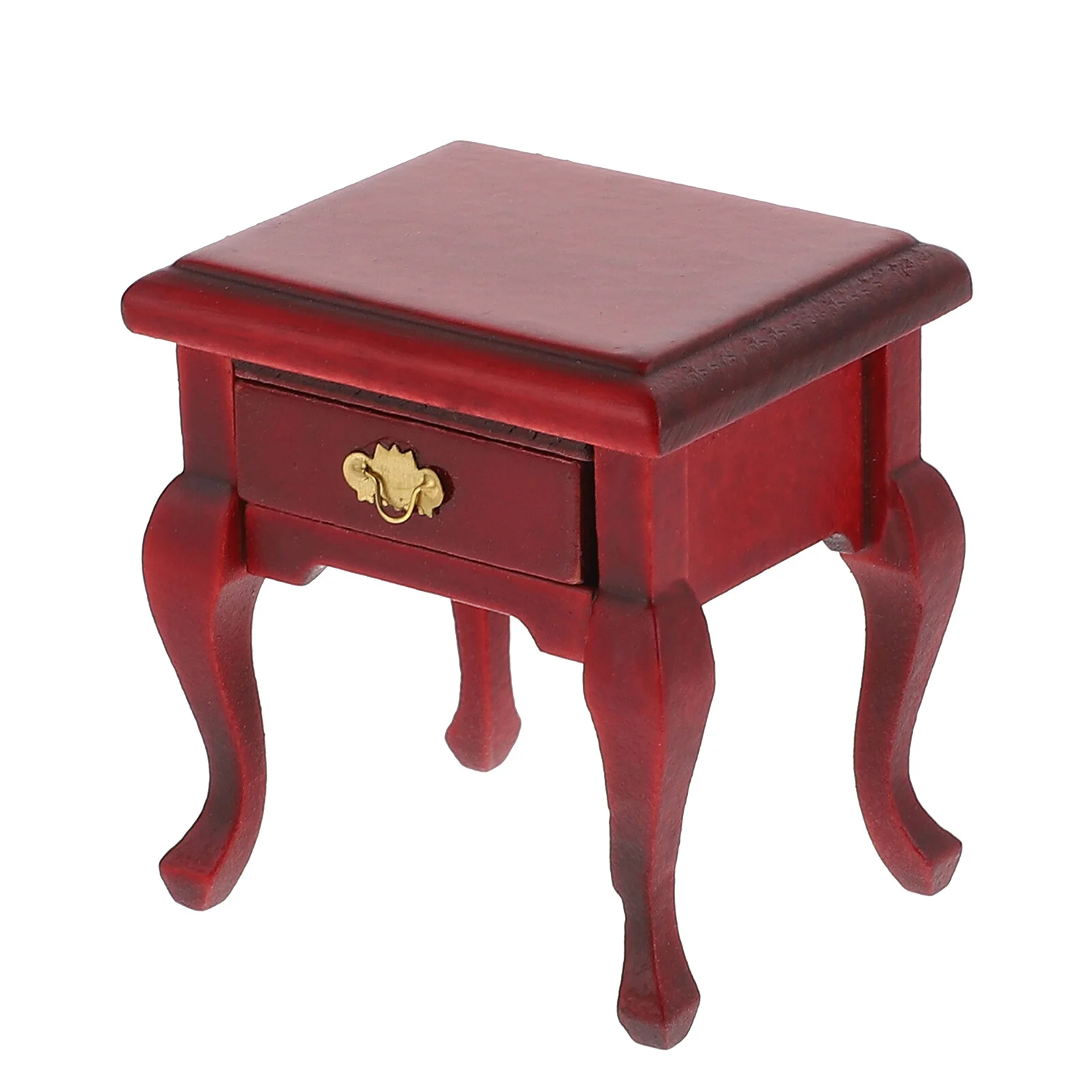 

Home Accents Decor Mini Furniture Bedside Table Adornment House 5.5x5cm Retro Brown Birch Supply Miniature Wood