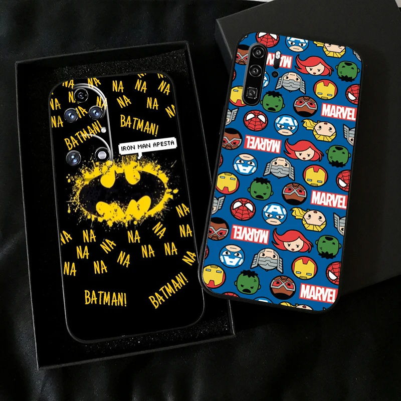 

Marvel Avengers Logo Phone Case For Huawei P50 P40 P30 P20 Pro Lite 5G For Huawei P Smart Z 2021 Soft Black Coque
