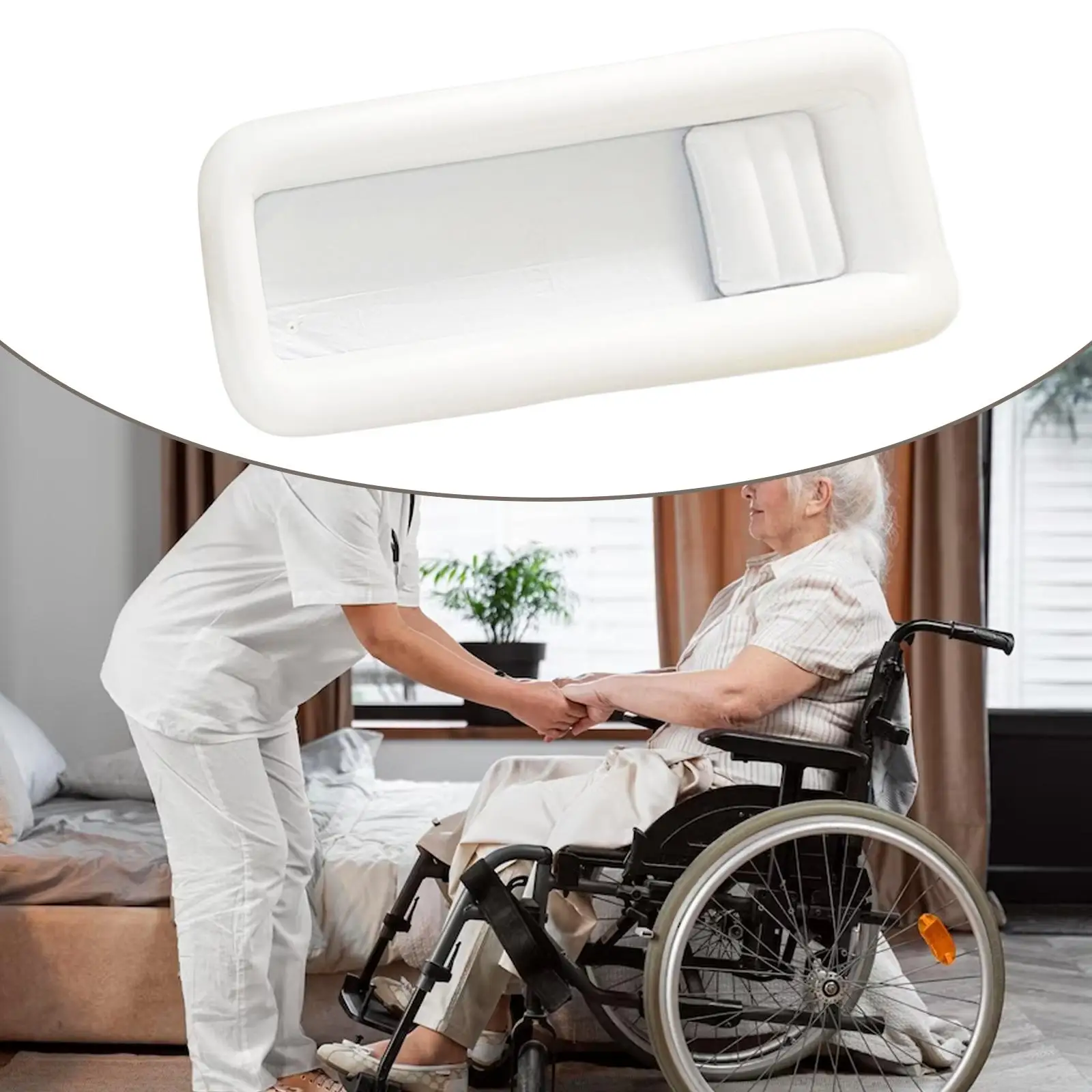 

Inflatable Bathtub Adults Outdoor with Bath Pillow Headrest White Home SPA Bathtub for Men Women Elderly Seniors