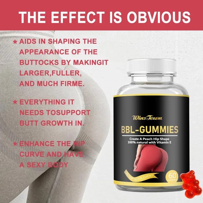 

1 bottle of hip button gummies makes the buttocks smooth firm plump enhancing immunity balancing hormones health food