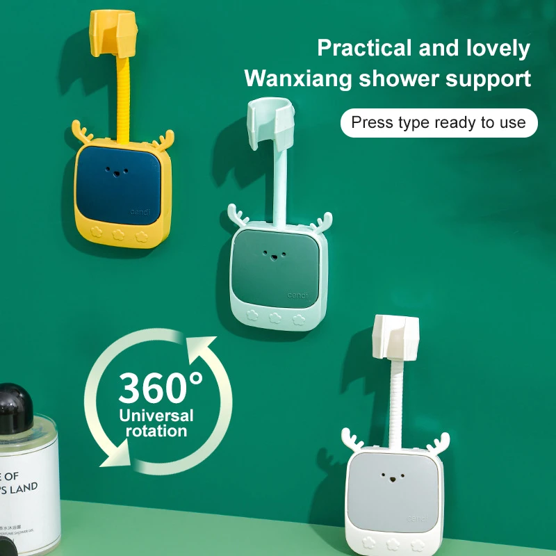 

360° Shower Head Holder Adjustable Self-Adhesive Shower Mounting Bracket Wall Mount With 2Hook Stand Bathroom Universal Brackets