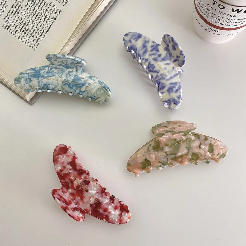 

Изысканный и простой стиль заколка для волос Акула задняя головка искусственная большая уксусная кислота элегантная характерная пластина ...