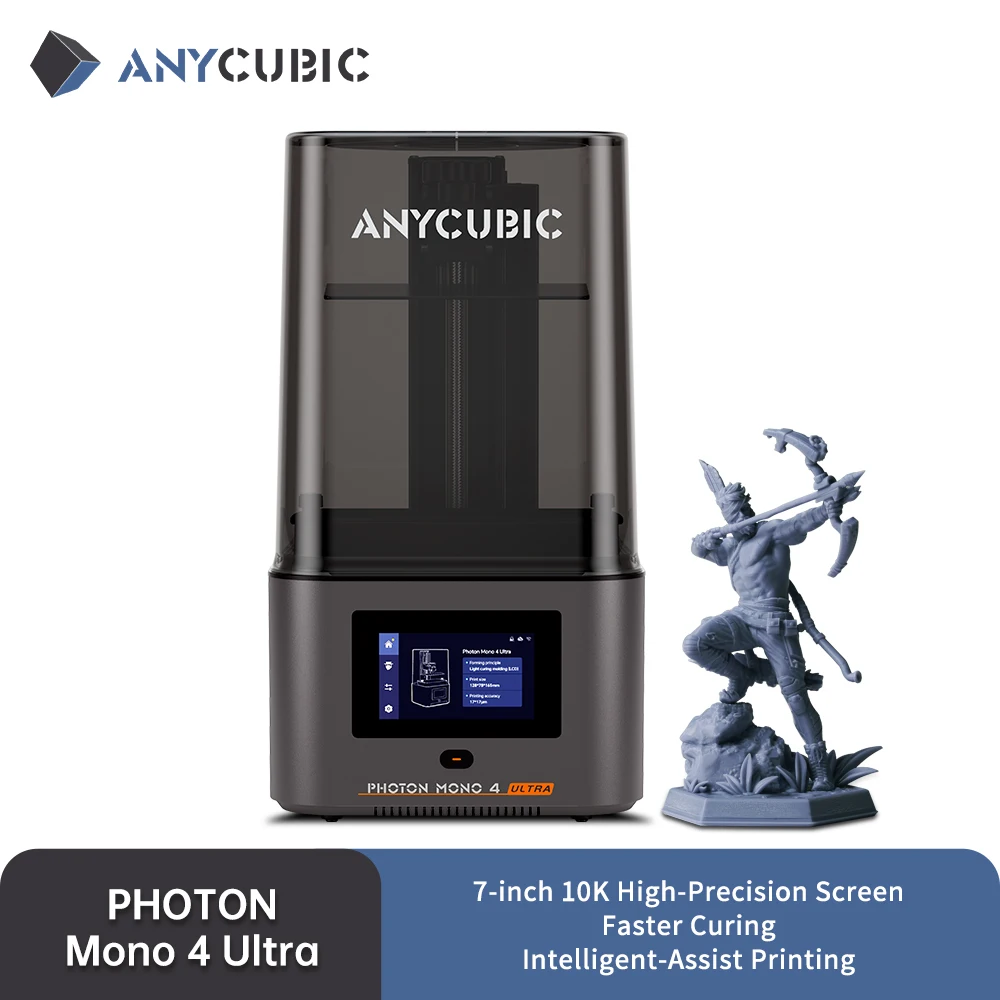 ANYCUBIC Photon Mono 4 Ultra 3D-принтер 10K 7 дюймов экран высокой четкости УФ-смола