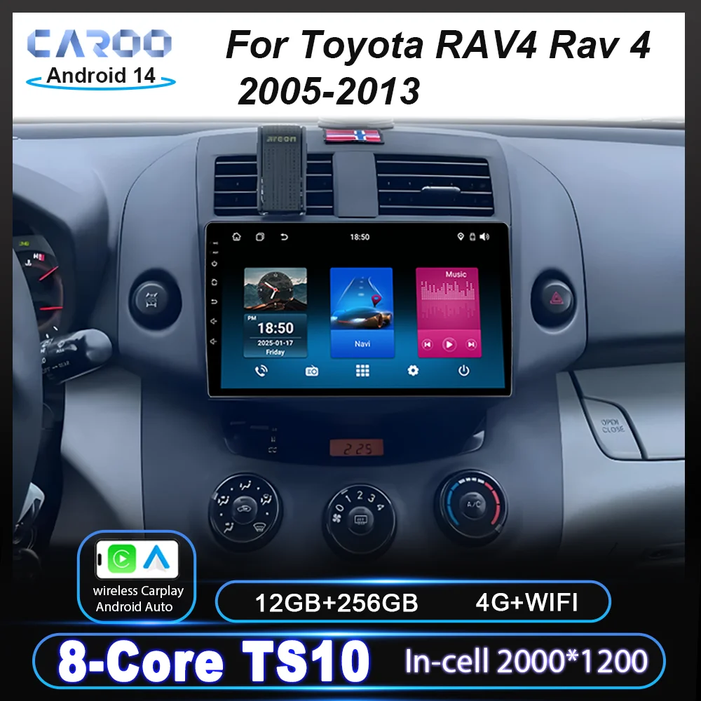 Фото Автомобильный радиоприемник Android для Toyota RAV4 Rav 4 2006-2016, навигационный плеер, мультимедийный Carplay, сенсорный экран, 2Din, стерео головное устройство №1