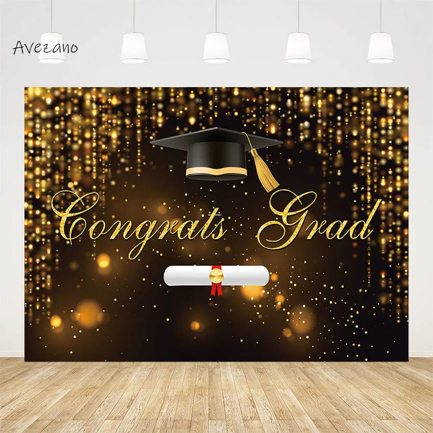 

Avezano фотография Фон поздравления градиент Золотой Фотофон для студентов Выпускной вечеринки баннер декорация для фотостудии