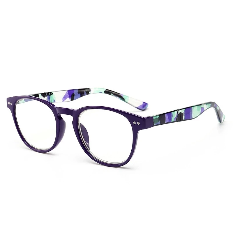 

B8832 Men's Trendy Fashion New PC Full Frame Reading Glasses Women's HD Resin Spring Hinge Presbyopia Eyeglasses With Diopter