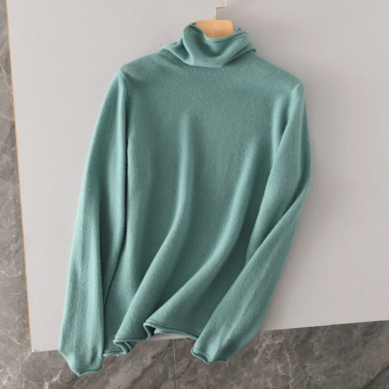 Кашемировый вязаный джемпер с ворсовым воротником