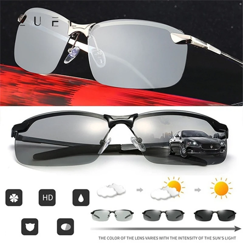 

ZUEE Photochromic Sunglasse Men Polarized Driving Chameleon Glasses Male Change Color SunGlasses Day Night Vision Driver Eyewear