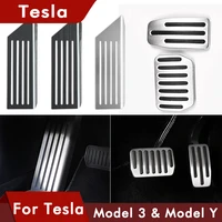 2021 model3 car foot pedal pads covers for tesla model 3 y 2022 accessories aluminum alloy accelerator brake rest pedal