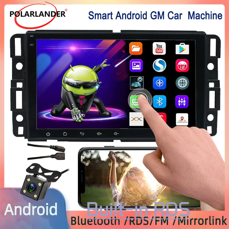 Car Multimedia Player 2 Din WiFi Android 10 Touch Screen 8 Inch Bluetooth GPS Navigation 1+16G Carplay For Chevrolet GMC Buick