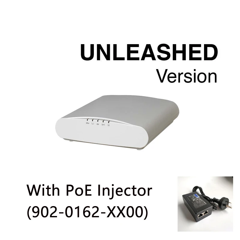 Ruckus Wireless Unleashed R510 9U1-R510-WW00+PoE Injector 902-0162-XX00 (alike 9U1-R510-US00) Dual-Band 802.11ac Access Point