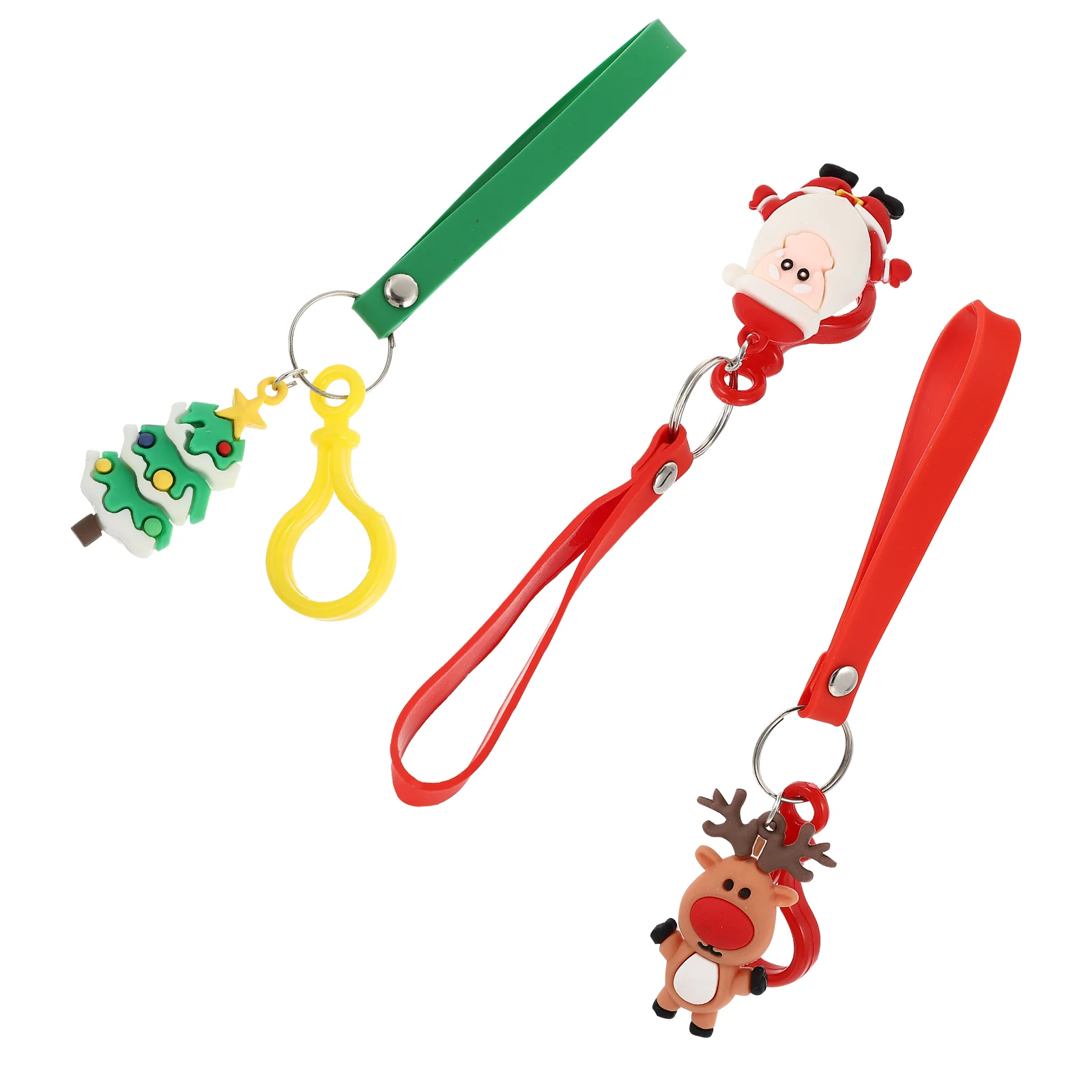 

3 PCS Christmas Socks Key Chains Kids Keychain Pendant Bulk Premium Silicone Pvc Adorable Child
