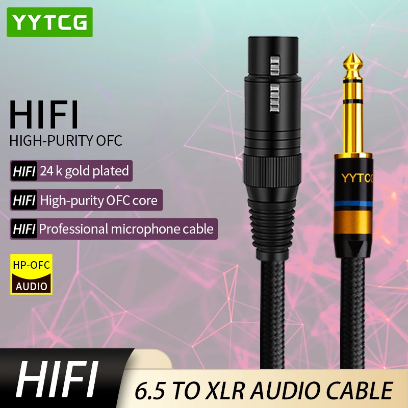 YYTCG Microphone Wire Cord - XLR Female to Jack 6.35 / 6.5 mm ( 1/4