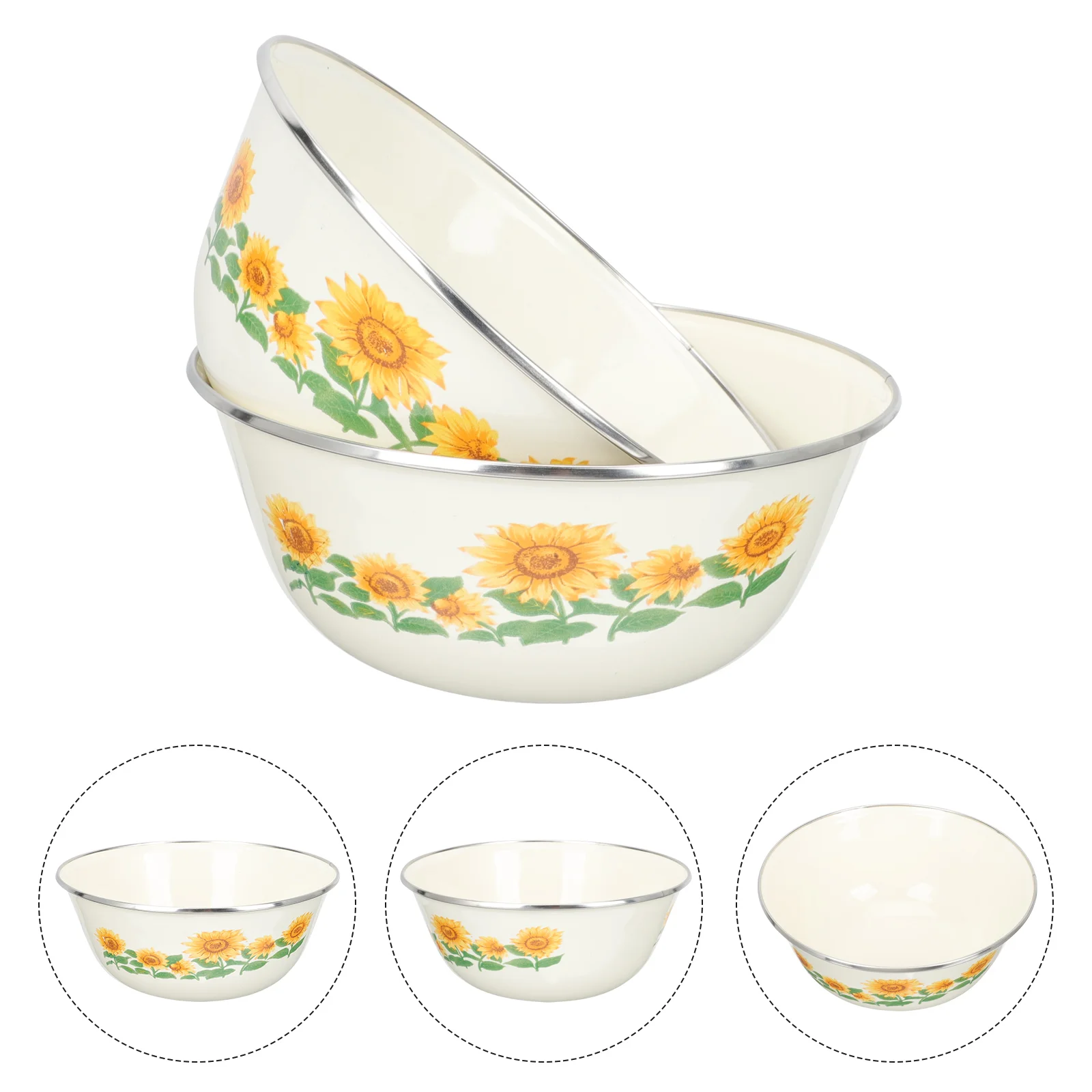 

Bowl Bowls Enamel Mixing Enamelware Salad Soup Basin Cereal Servingcontainers Nesting Noodle Dessert Prep Vintage Egg Stainless